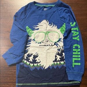 Carter's Blue Long Sleeve Tee with Green Accents